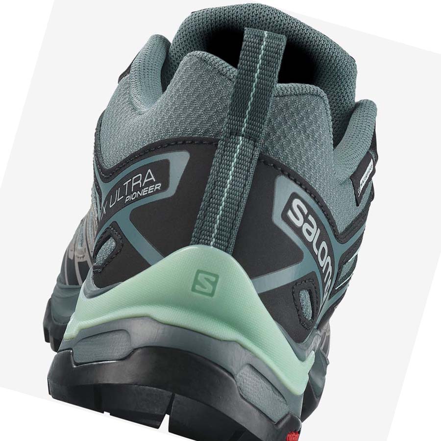 Salomon WoX ULTRA PIONEER CLIMASALOMON™ WATERPROOF Túracipő Női Zöld | HU 2831XYU